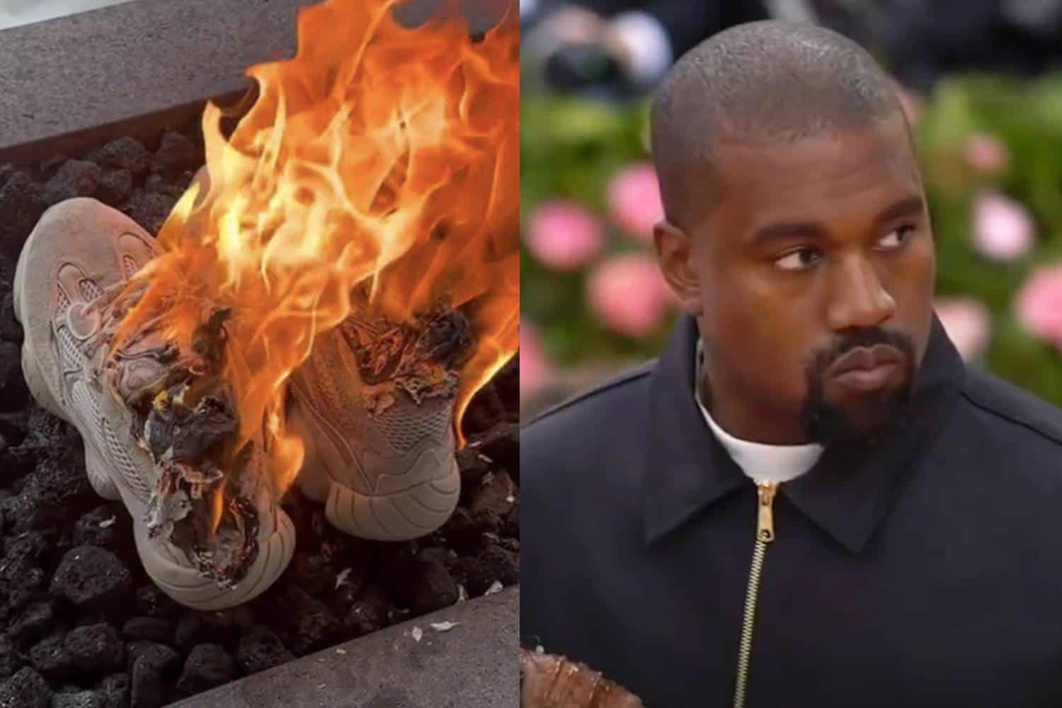 florida man burns Yeezy kanye west