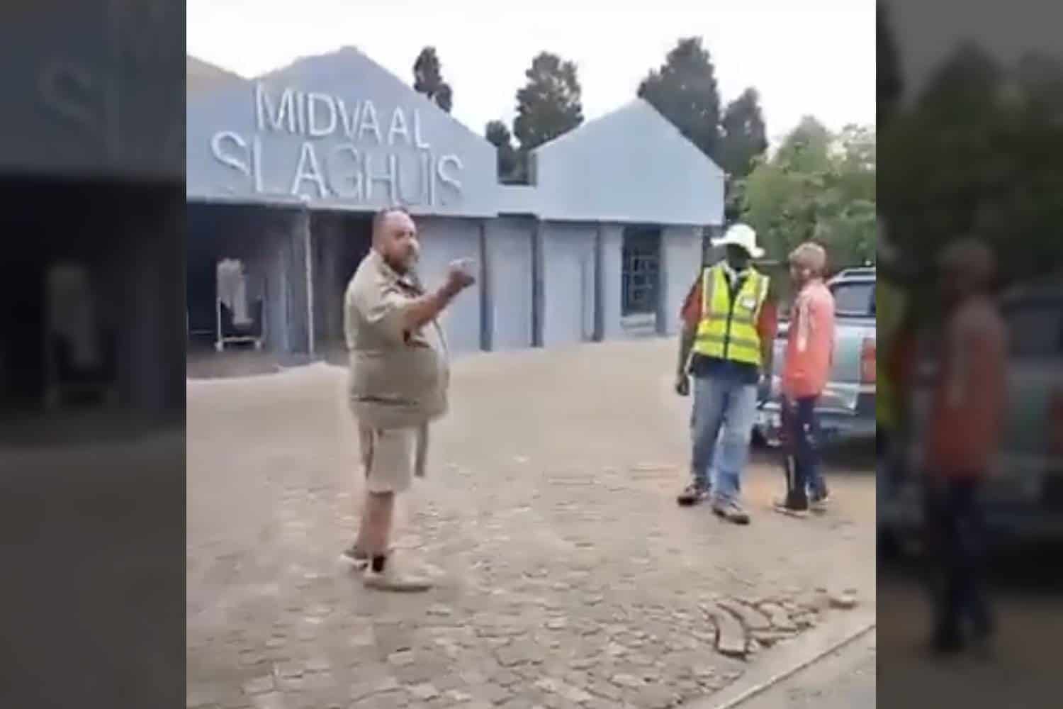 meyerton man k-word midvaal slaghuis white fight