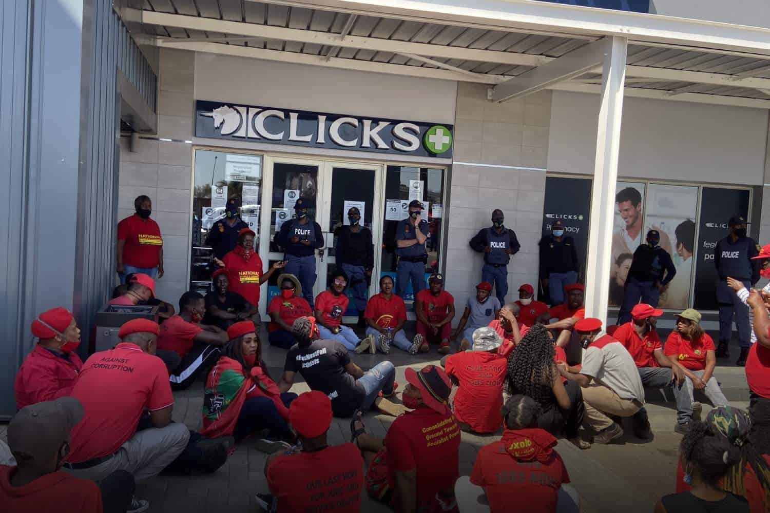 sars worker dismissed faking sick leave eff protest sandton