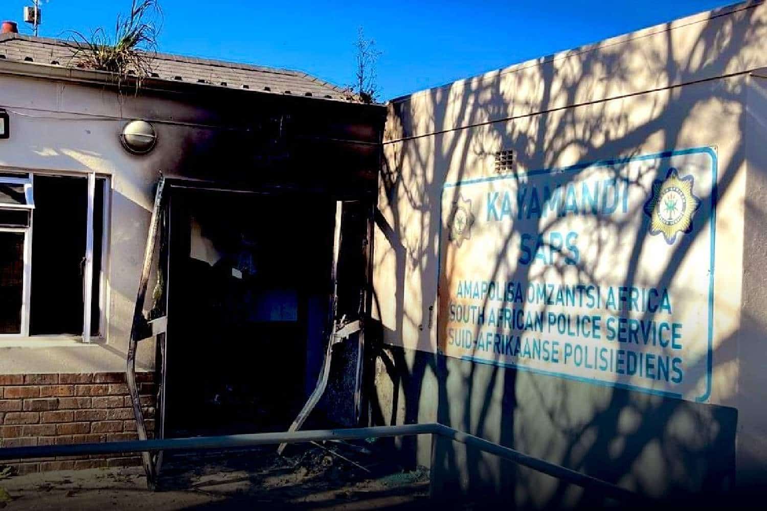 kayamandi police station fire torched