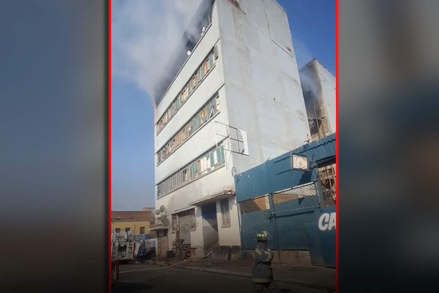 maboneng percent Marshall house building on fire