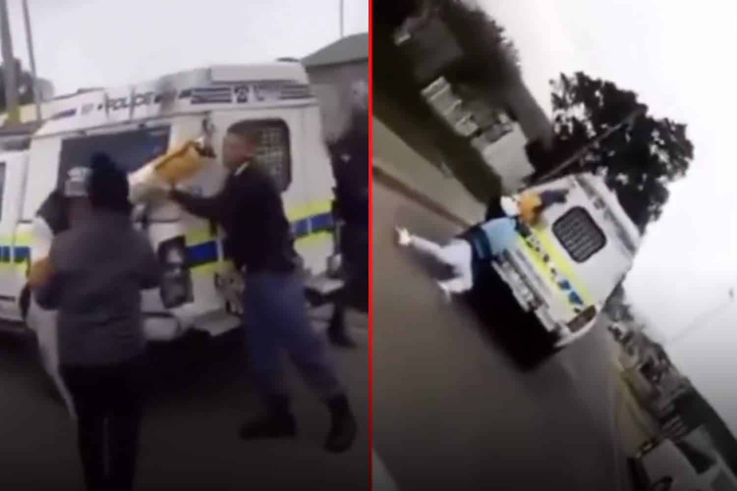 Cape Town police dragging suspect milosh basson