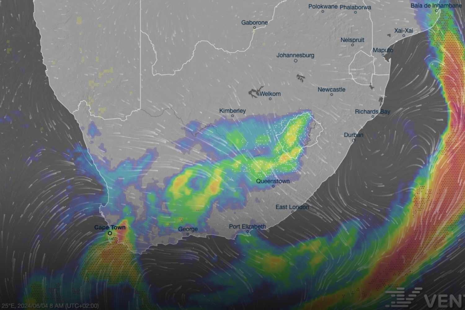 South Africa weather warnings tuesday 4 June 2024